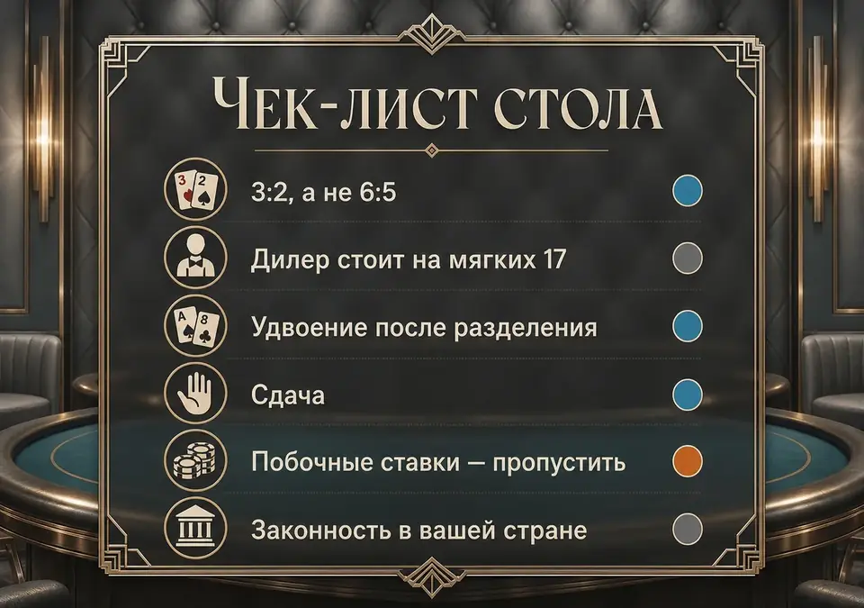 Инфографика: Чек-лист стола