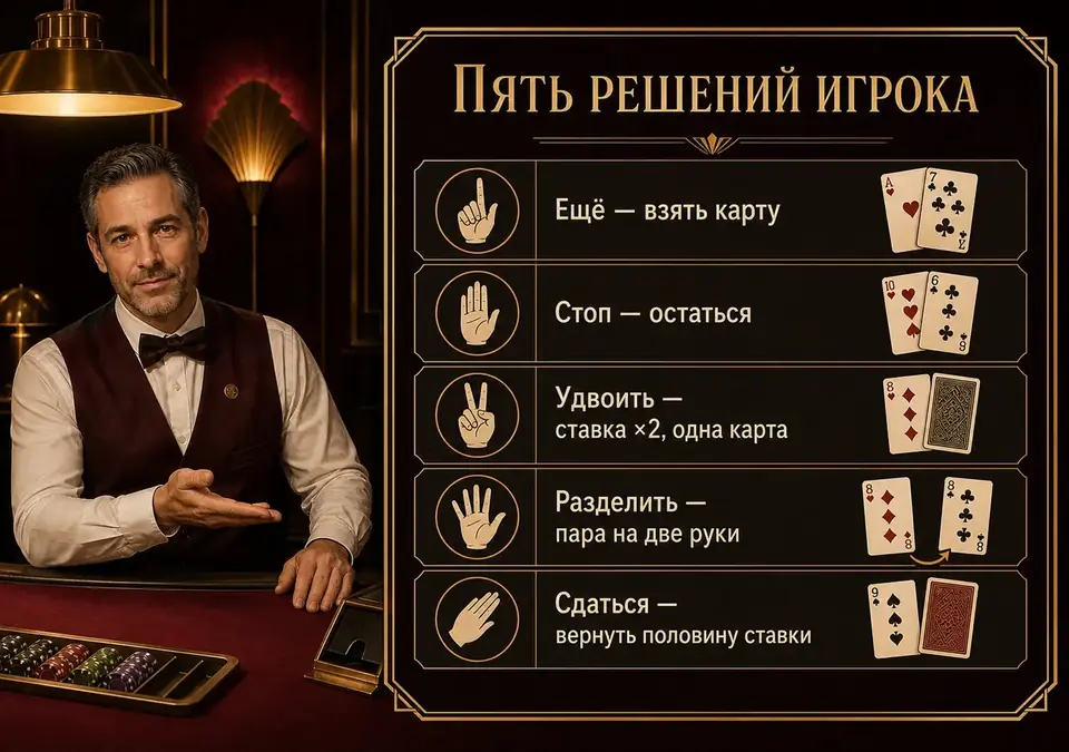 Инфографика: Пять решений игрока